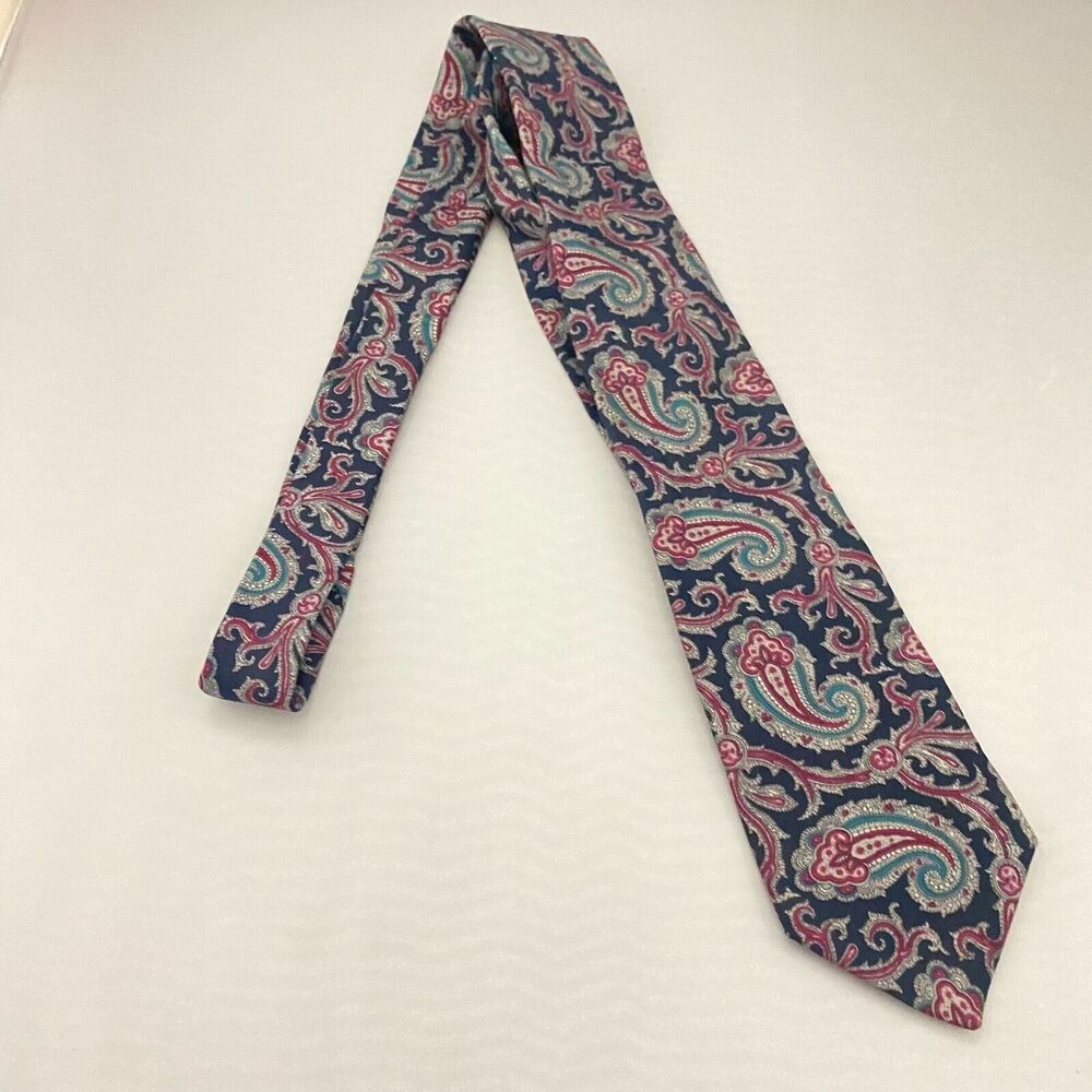 #5562 Bert Pulitzer Red Multicolored Paisley Necktie, Tie 57X3.25